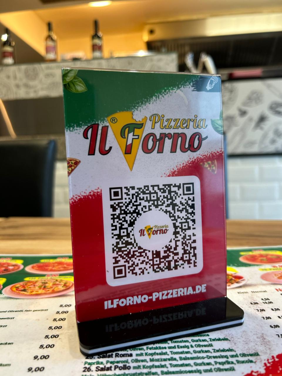 TischTap-Karte bei Pizzeria Il Forno